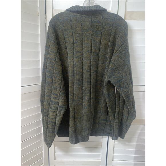 Tommy Bahama Sweater Men’s Quarter Zip Green Brown Sweater Sz X-Large - Picture 8 of 10